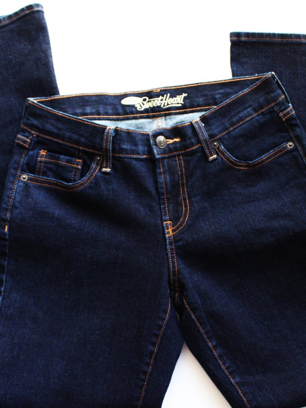 Old Navy Sweetheart Bootcut Jeans Flare Dark Wash Sz 4 Spandex Stretch Mid Rise
